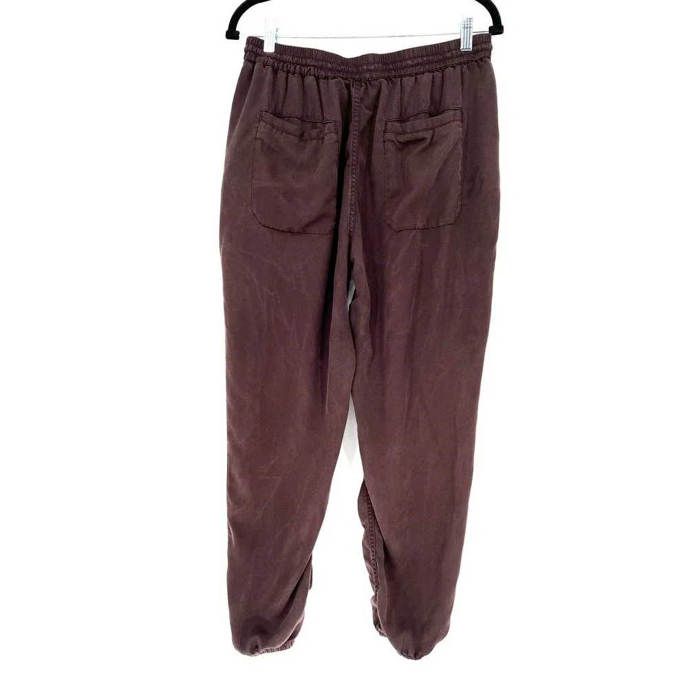FatFace Lyme Lyocell Jogger Pants Size 10 Brown Boho Casual Lounge Buttery Soft - Picture 3 of 8